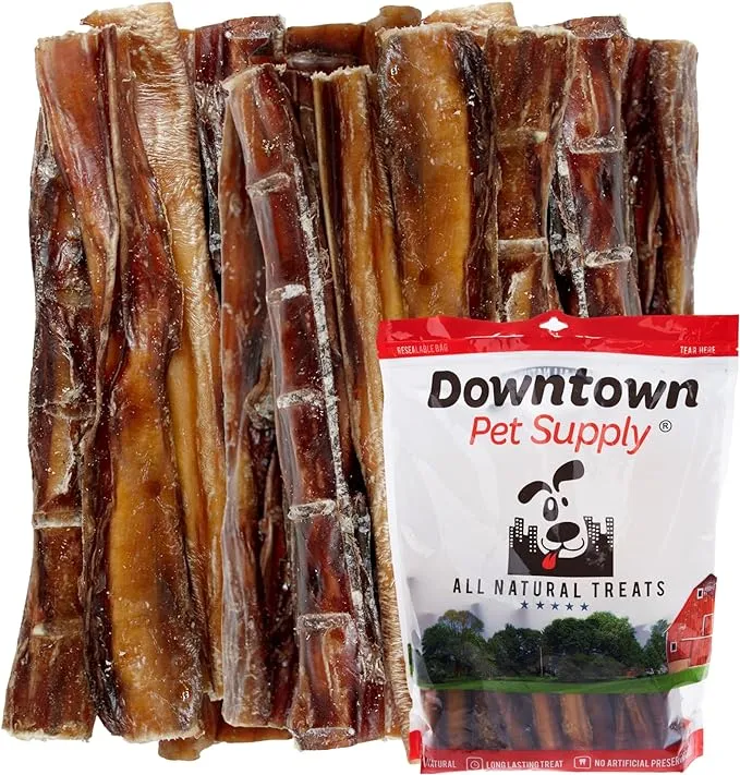 Downtown Pet Supply Bully Sticks for Dogs (6", 50-Pack Regular) Rawhide Free Dog Chews Long Lasting Non-Splintering Pizzle Sticks - USA Sourced Low Odor Bully Sticks for Large Dogs