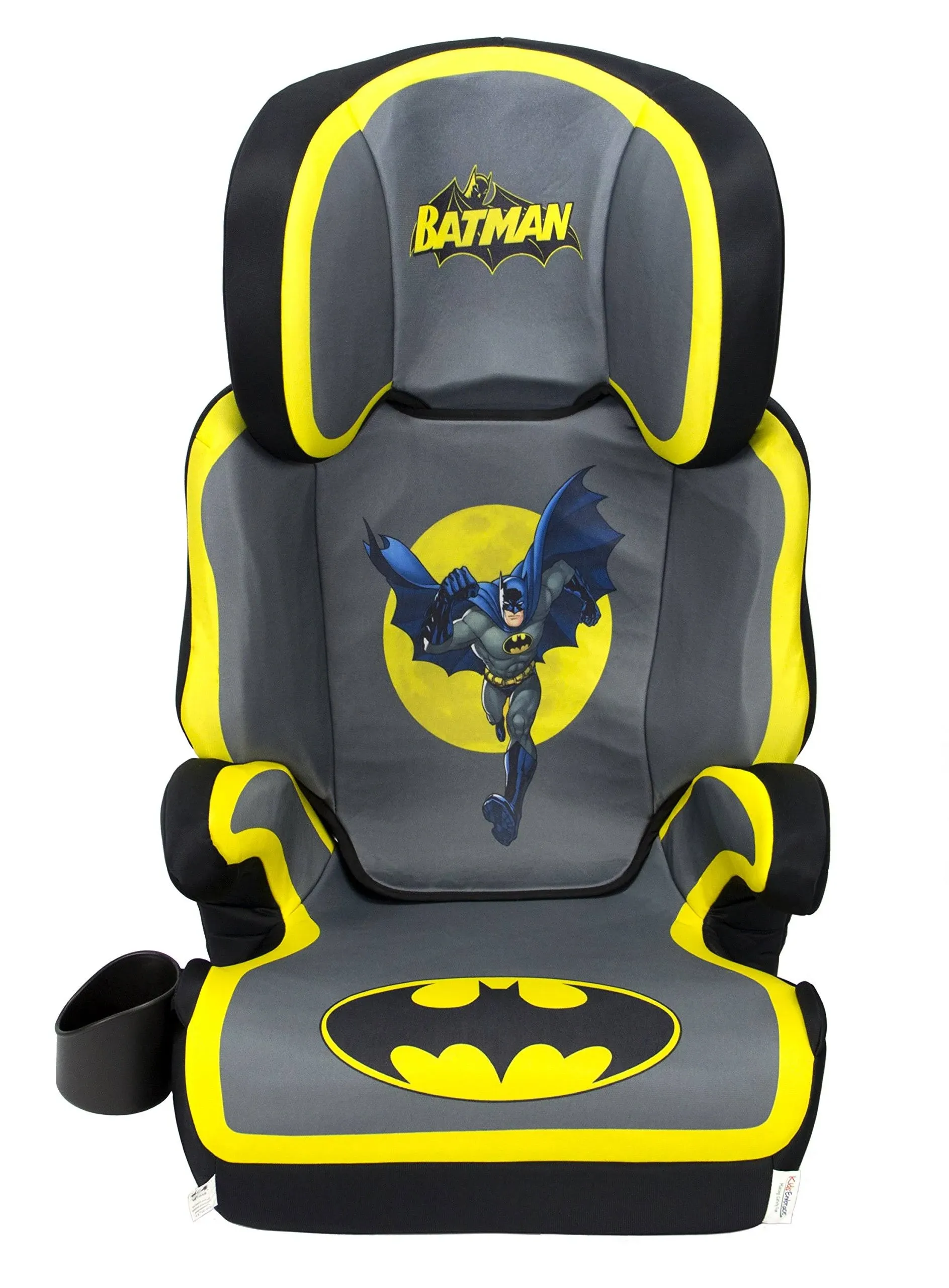 KidsEmbrace High Back Booster Car Seat, DC Comics Batman Black, Grey, Yellow