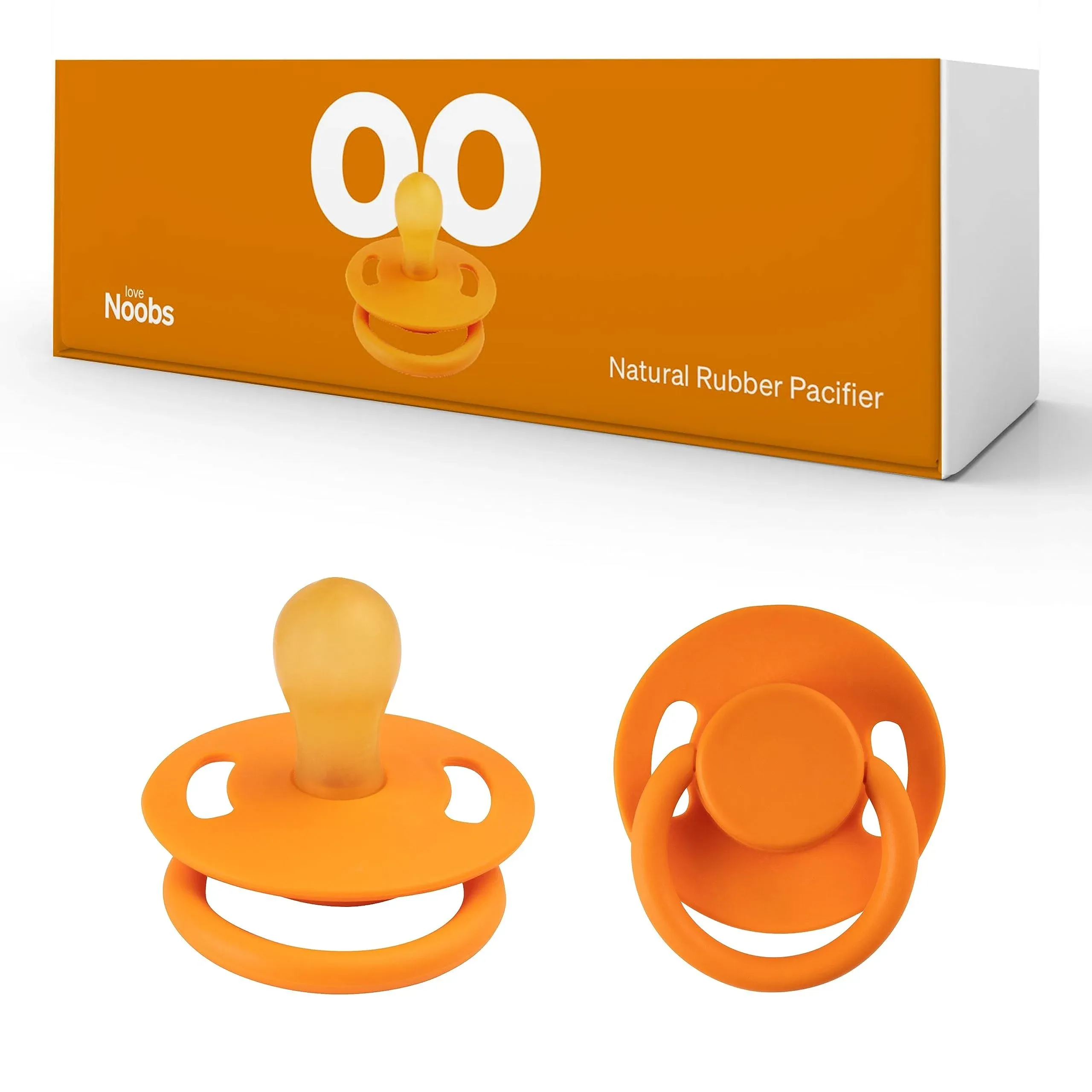 Love Noobs Natural Rubber Dummy, 2 Dummies, Dummies 0-6 Months, Newborn BPA-Free ...