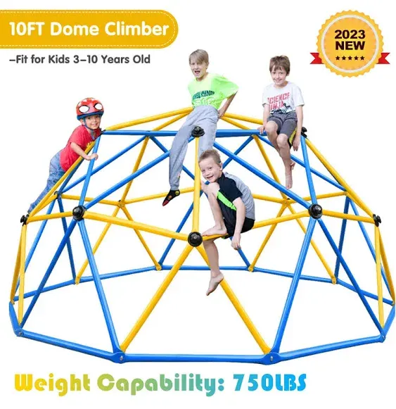 10FT Climbing Dome Climber Jungle Gym Geometric Playground for Kids Outdoor Play