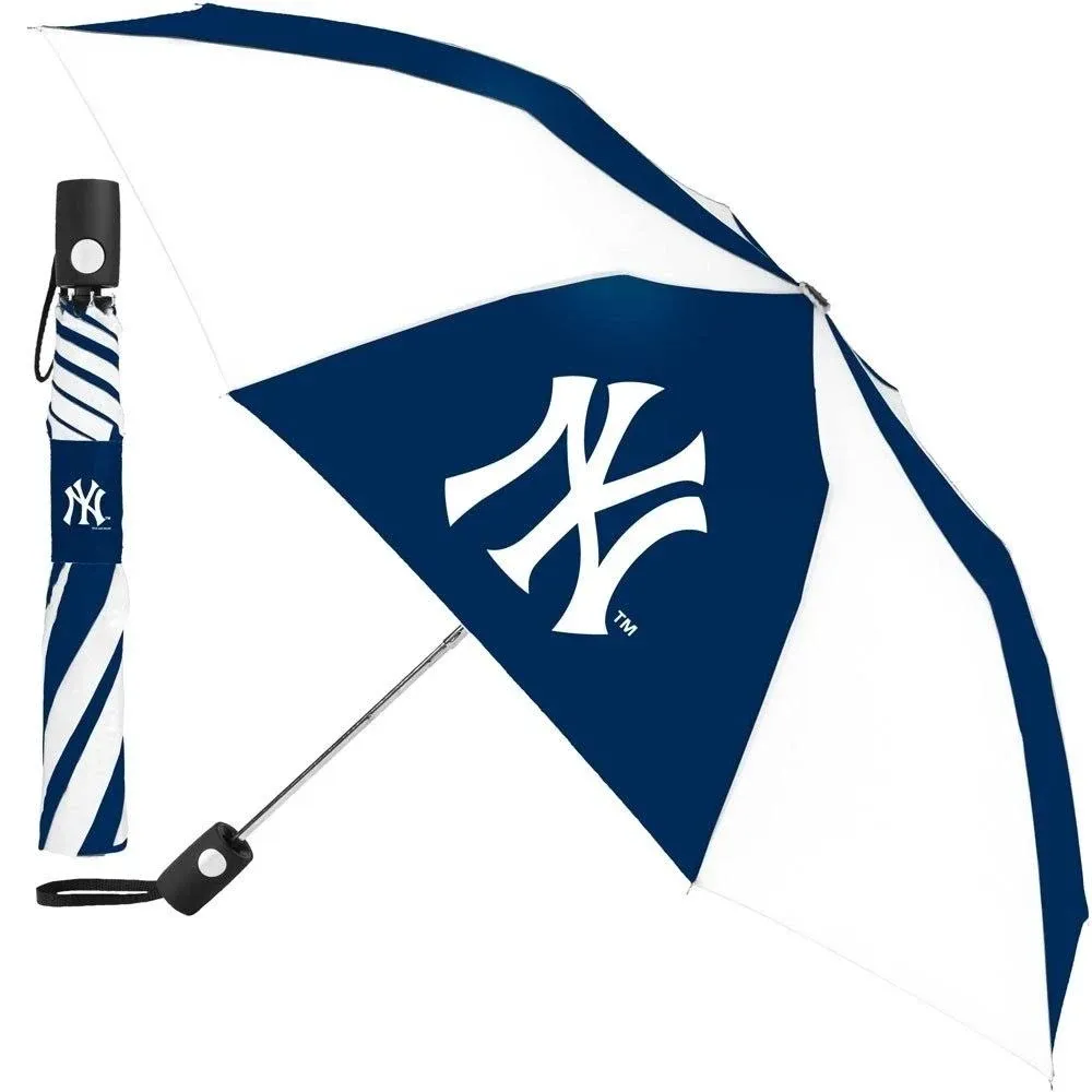 Totes MLB Auto Fold 48" Umbrella NY Yankees