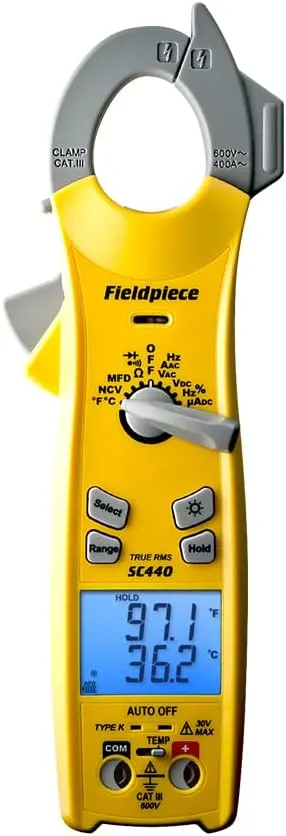 Fieldpiece SC440 True RMS Clamp Meter with Temperature, Inrush Current