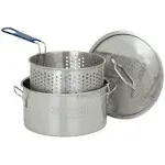 Bayou Classic 1150 14-qt Stainless Fry Pot Features Heavy Welded Silver 