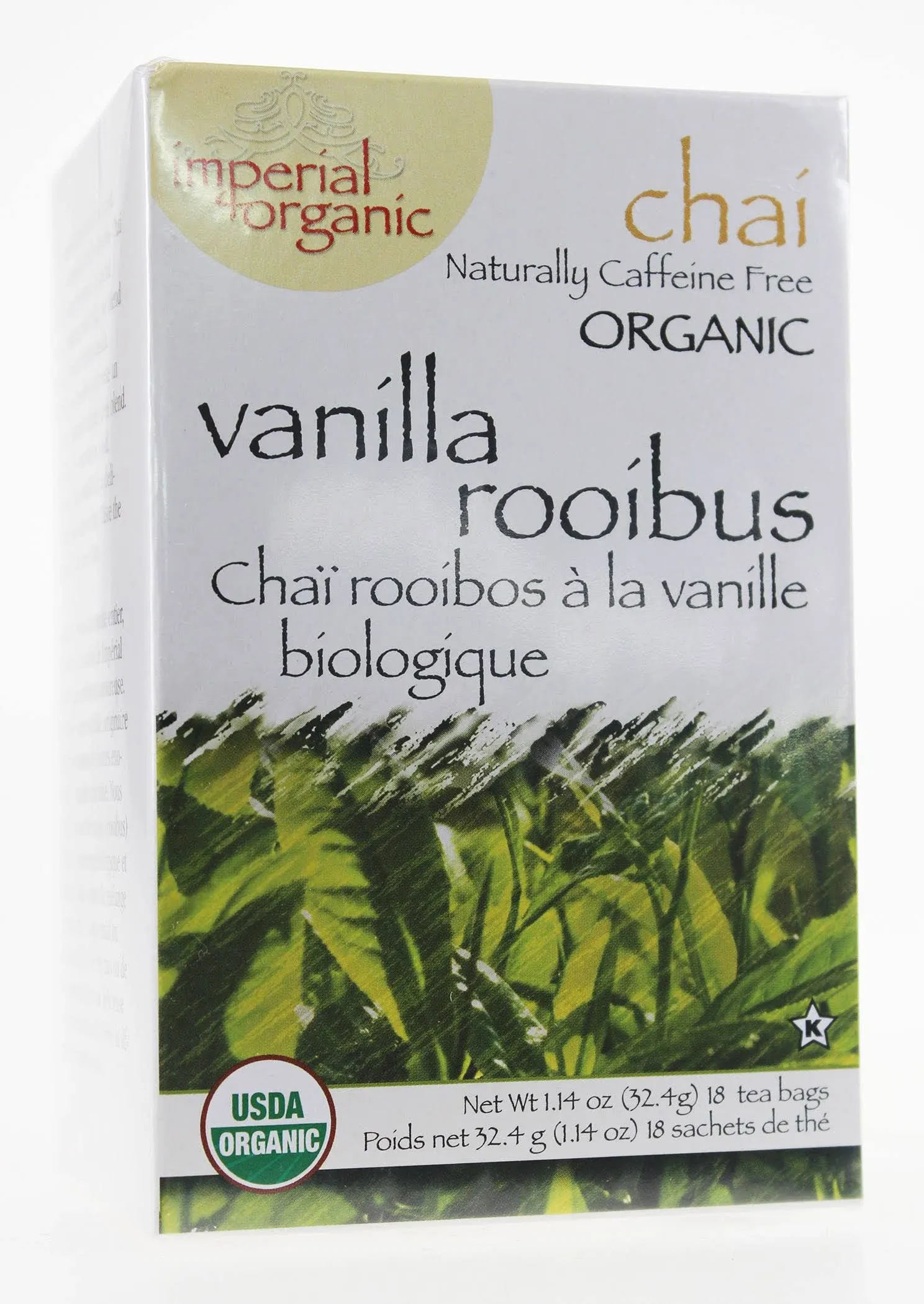 Imperial Organic Rooibos Chai Tea  Vanilla 18 bags By Uncle Lees Teas