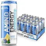 Optimum Nutrition Amino Energy Drink + Electrolytes for Hydration - Sugar Free, Amino Acids, BCAA, Keto Friendly, Sparkling Drink - Blueberry Lemonade, Pack of 12 (Packaging May Vary)