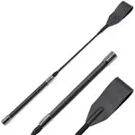 Rekink 18" Real Riding Crop Whip Genuine Leather Top for Equestrian Sports Black