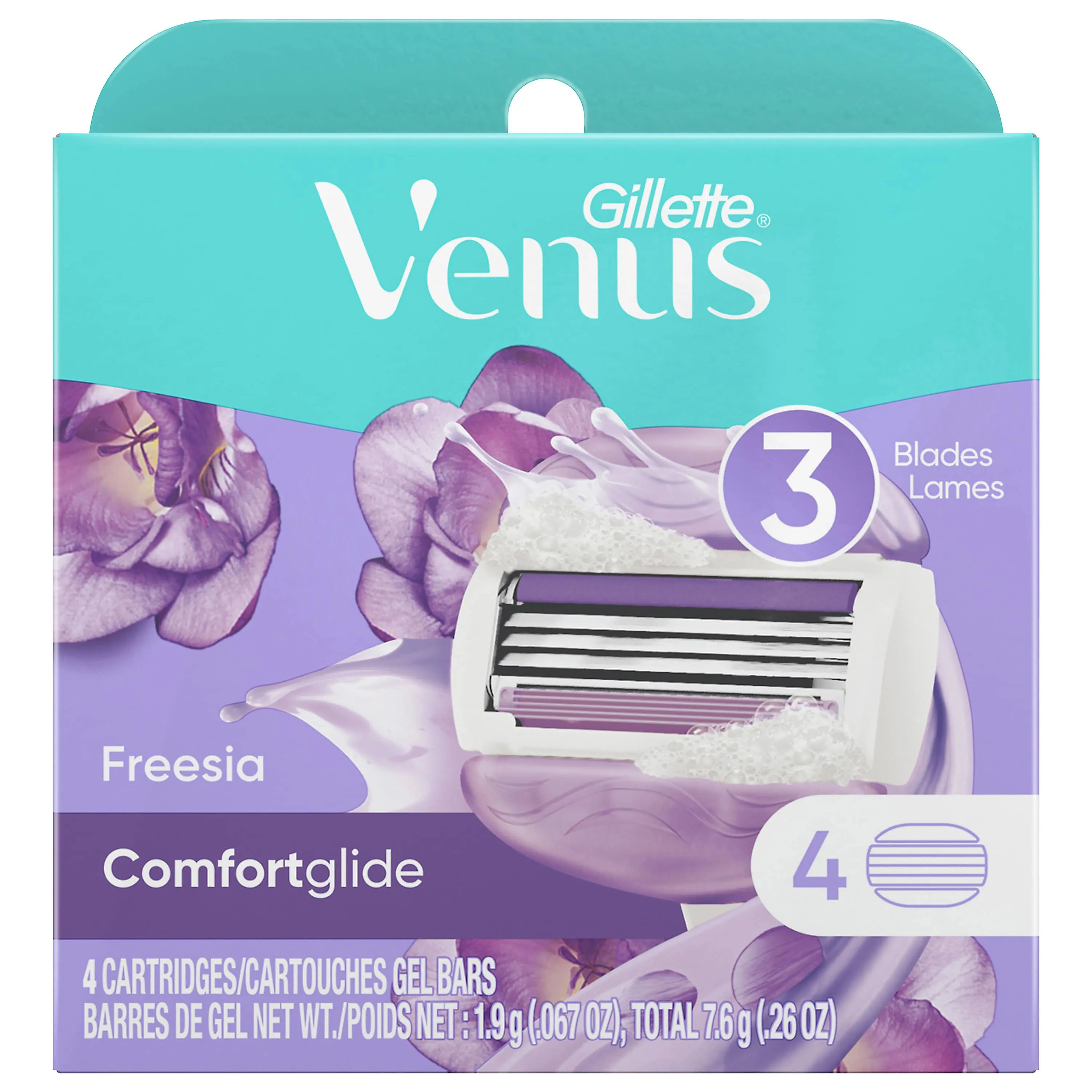 Gillette Venus ComfortGlide Freesia Razor Cartridges 4 ct Pack