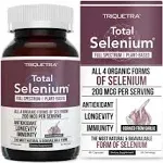 Total Selenium - 200 mcg, Plant-Based Selenium - Full Spectrum, Contains 4 Essential Organic Forms of Selenium Including Selenomethionine - Derived