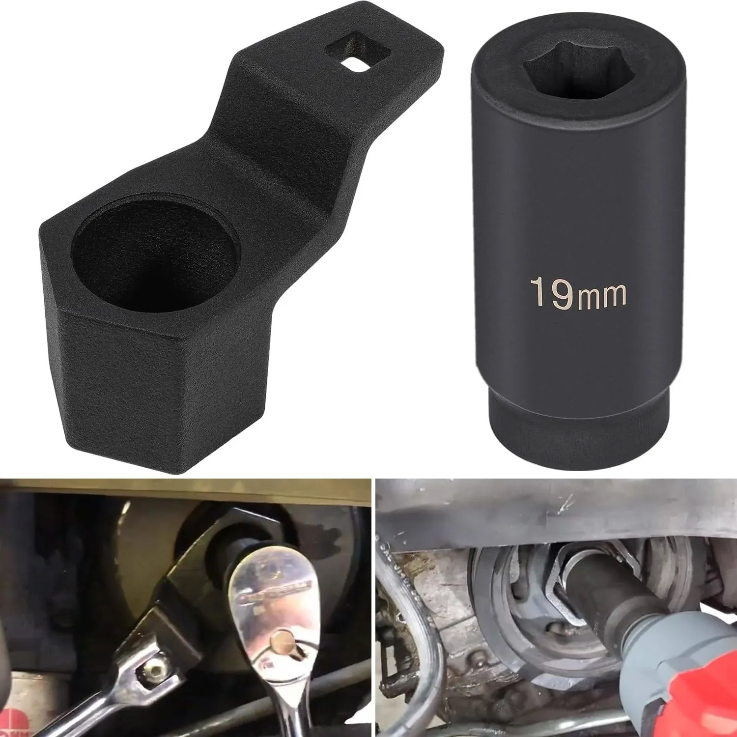 77080 19 Mm Harmonic Balancer Socket &amp; 50Mm Crank Pulley Wrench Holder for Honda