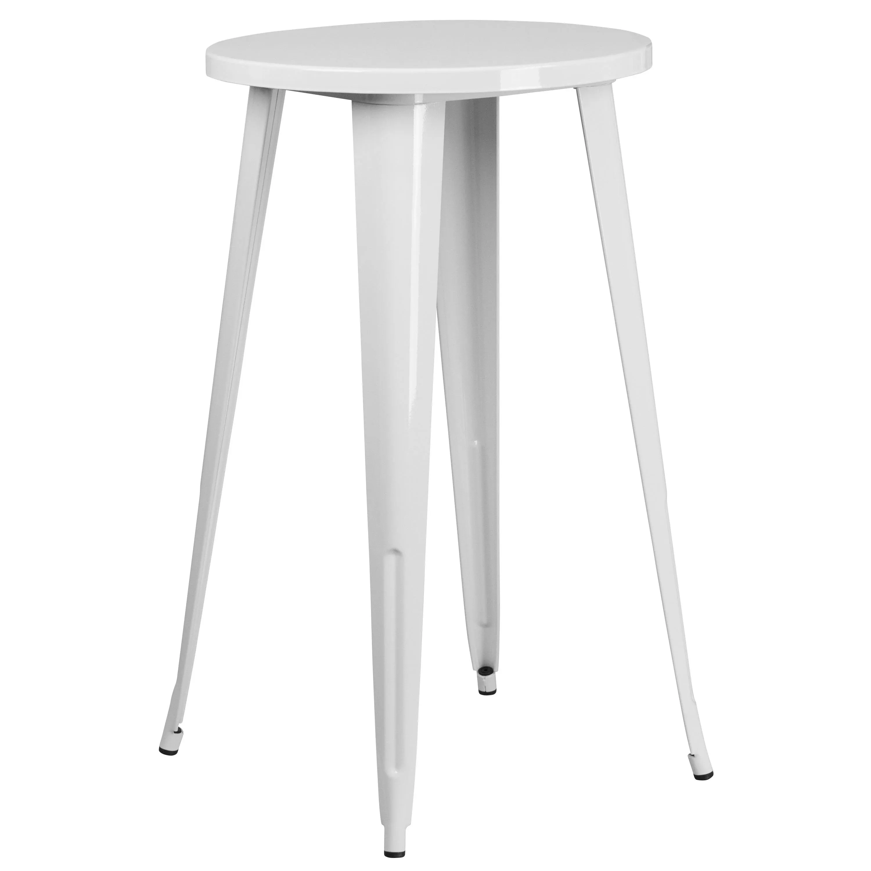 Flash Furniture CH-51080-40-WH-GG 24&amp;amp;quot; Round White Metal Indoor-Outdoor Bar Height Table