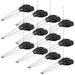 Sunco 12 Pack Linkable LED Utility Shop Light, 4500 LM, 5000K Daylight, 4 FT, 48 Inch Integrated Fixture for Garage, 40W Equivalent 150W, Surface + Suspension Mount, Black