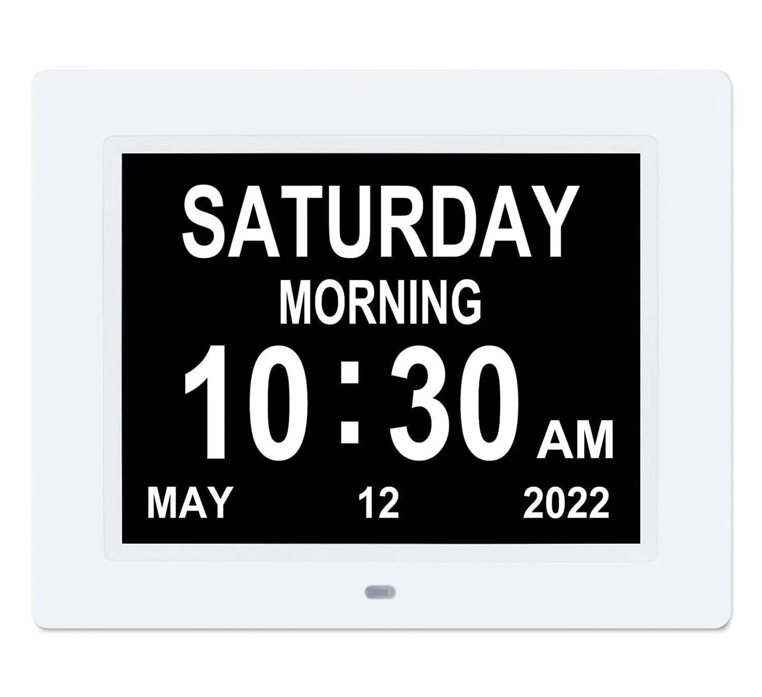 LaMi Products 8 Inch Digital Day Calendar Clock with 8 Alarm 8inch_white 