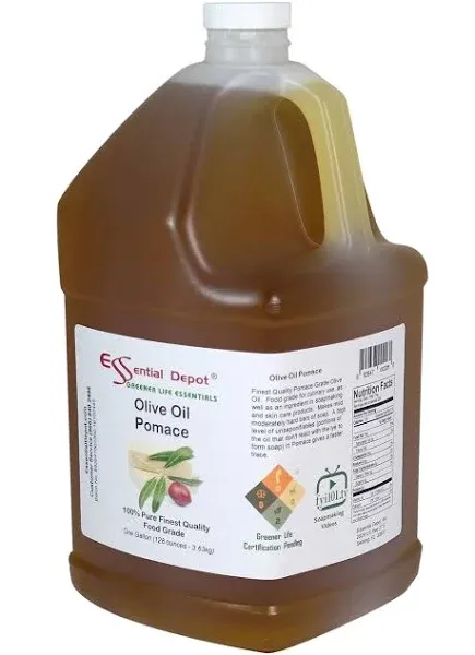 Olive Oil - Pomace Grade - Food Grade - 1 Gallon - 128 oz - safety sealed HDPE container with resealable cap