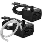 2Pcs Mini Fountain Pump 50GPH 3W Ultra Quiet Submersible Water Pump for Aquar...