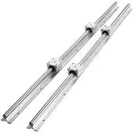 VEVOR Linear Rail, 2PCS SBR16-2000mm, Linear Guide with 2 PCS Linear Guide Rails and 4 PCS SBR16UU Bearing Blocks for DIY CNC Routers Lathes Mills Automated Machines and Equipments