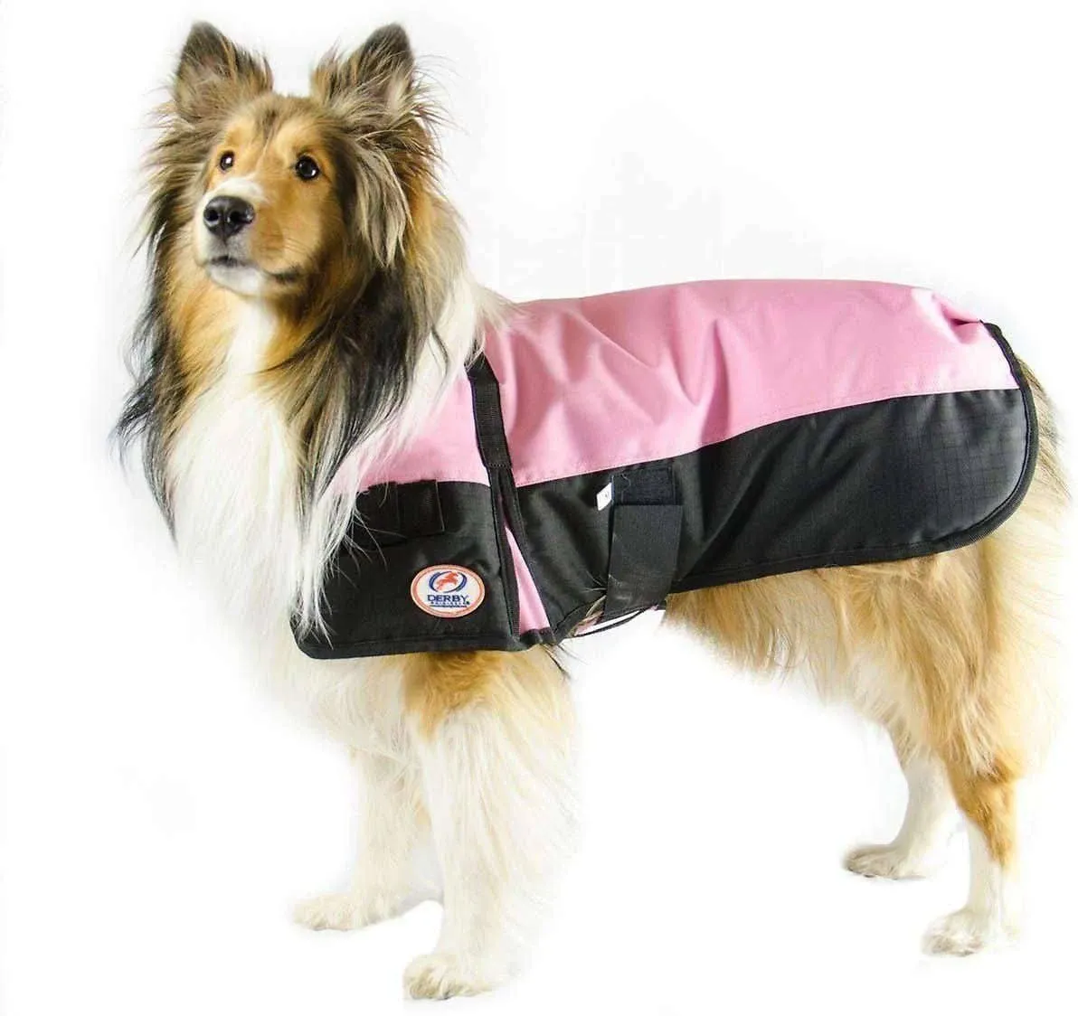 Derby Originals 600D Waterproof Dog Coat, Pink/Black