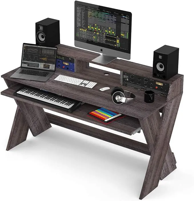 Glorious Sound Desk Pro Walnut Professional Studio Workstation, Walnut