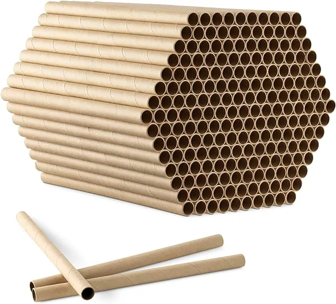 Navaris Cardboard Bee Nesting Tubes (Pack of 200) - 6" Long x 5/16" Diameter Tube for Mason Solitary Bees - for Filling Insect Hotels and Bug Houses