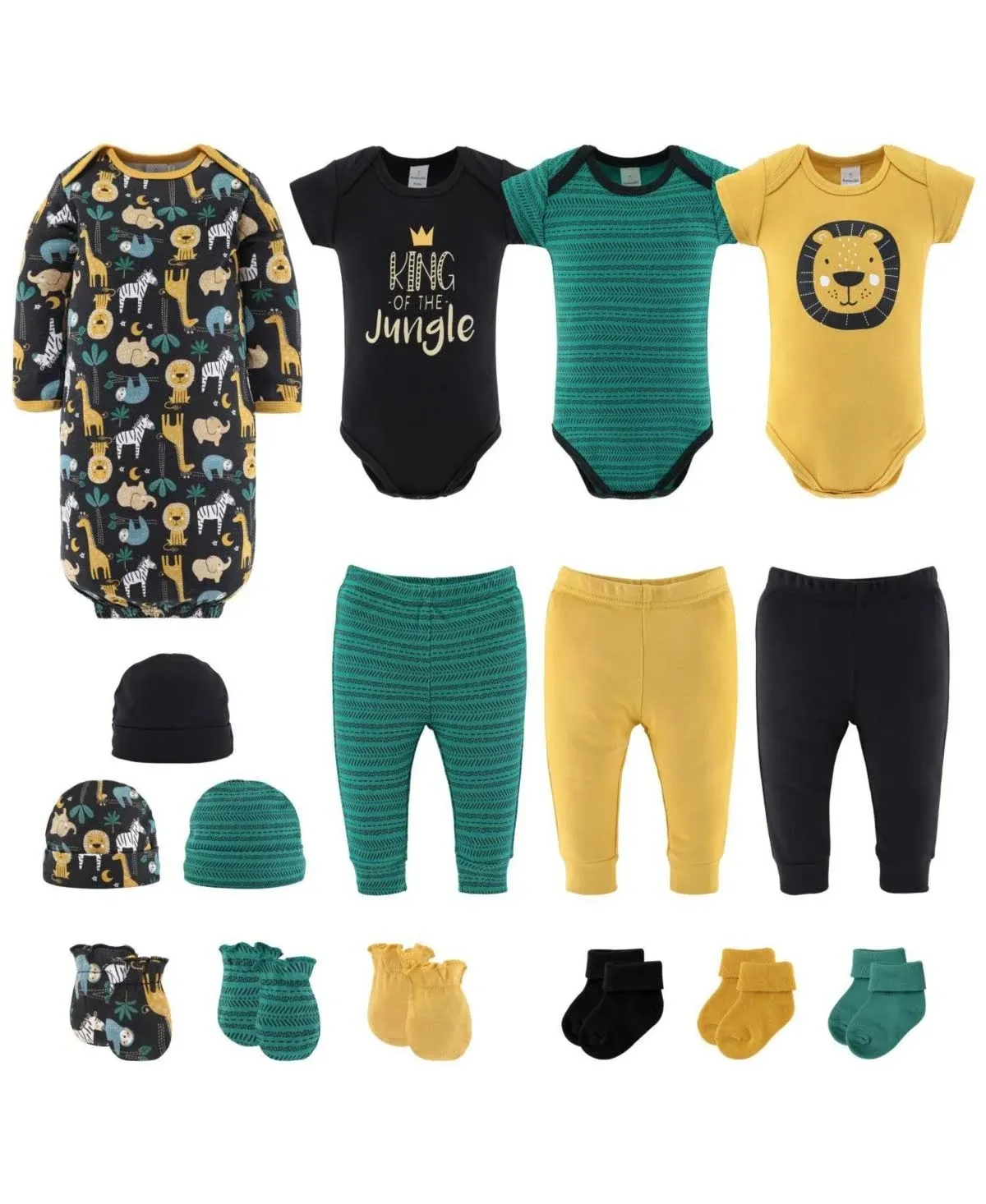 The Peanutshell Newborn Boy Clothes & EssentIals, 16 Piece Baby Layette Gift Set, Newborn to 9 Month Sizes