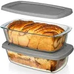 Large Superior Glass Loaf Pan Set of 2