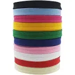 Iubufigo 12mm 1/2" Single Fold Bias Tape Bias Binding for Sewing and Hemming Ribbon 100% Polyester Solid Color