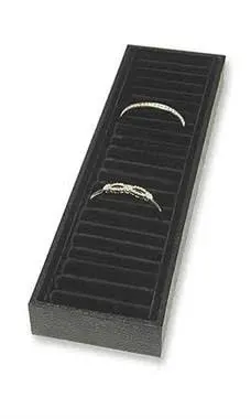 Bracelet Tray Holder - 21 Section Bangle Tray with Black Velvet Inserts