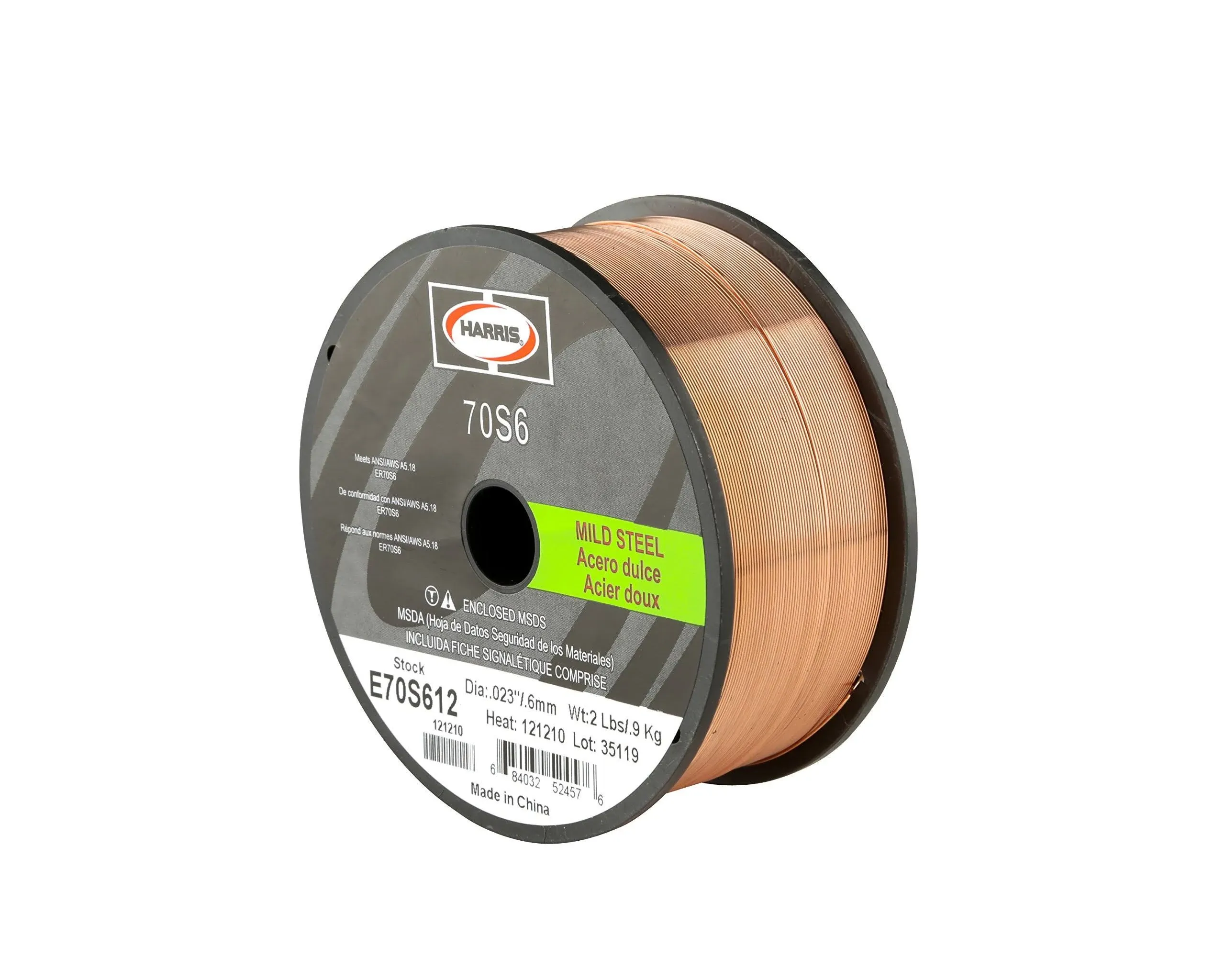 Harris E70S6F8 ER70S-6 MS Spool with Welding Wire, 0.035 lb. x 33 lb.