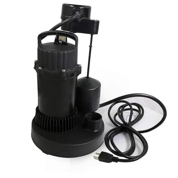 Supply Giant TQIQ12 Heavy Duty Sumbersible Sump Pump 1/2'' HP with Float Switch