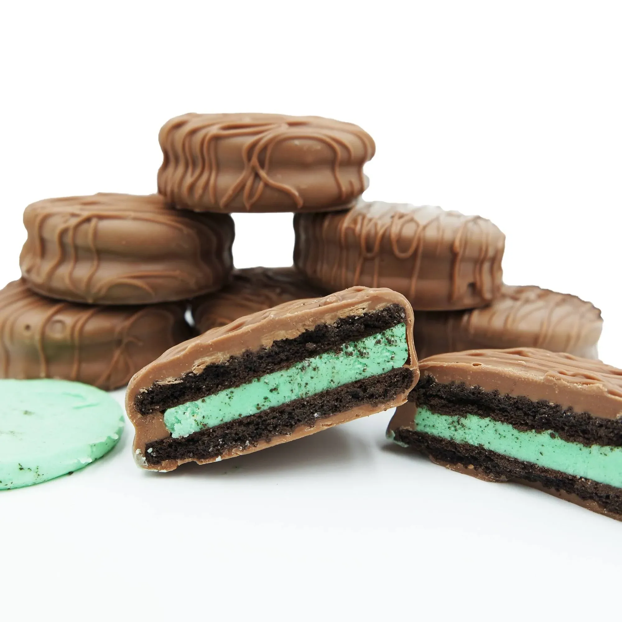 Philadelphia Candies Milk Chocolate Covered Mint Creme Cookies, 15 Ounce