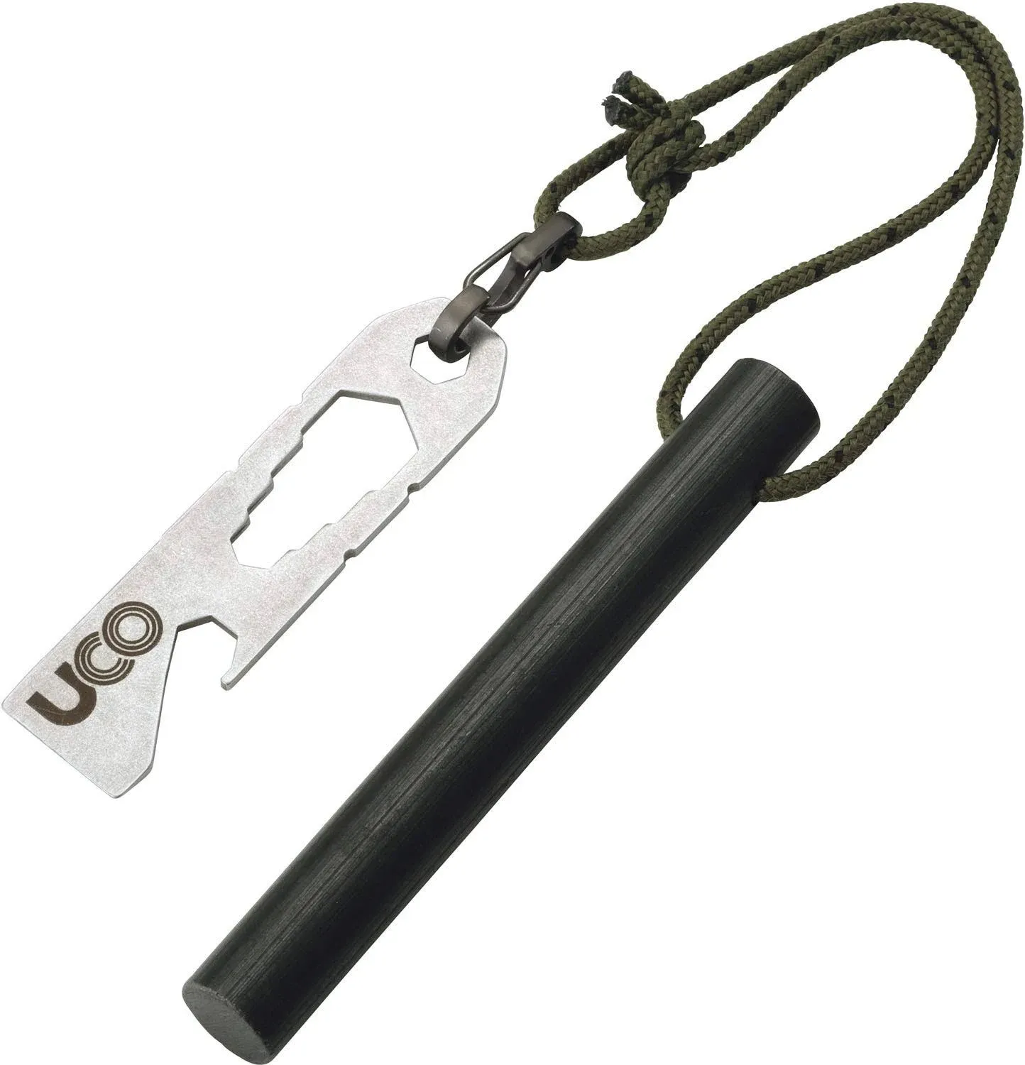 UCO Titan Fire striker Ferro Rod Fire Starting Survival Tool with Tether and Multitool, 20,000+ Strikes