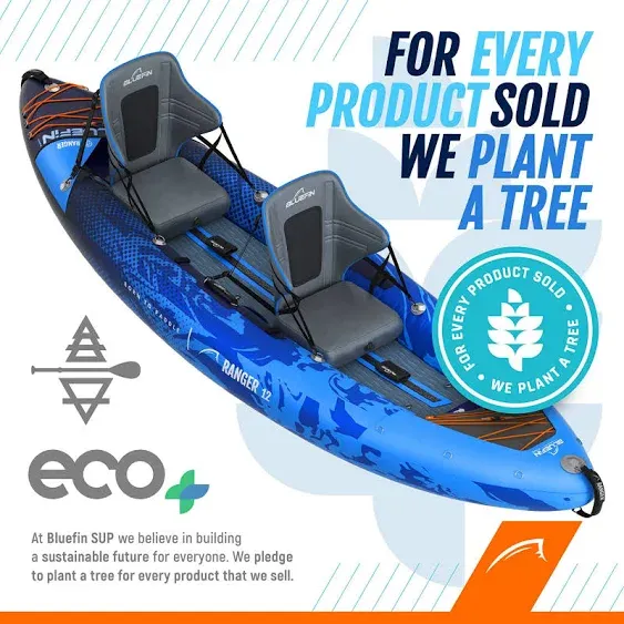 Premium Bluefin Ranger & Scout Inflatable Kayak - Inflatable 1 & 2 Person Kayak Accessories: Pump, Paddle Phone Case and Backpack - Inflatable Canoe Alternative for Adults & Family