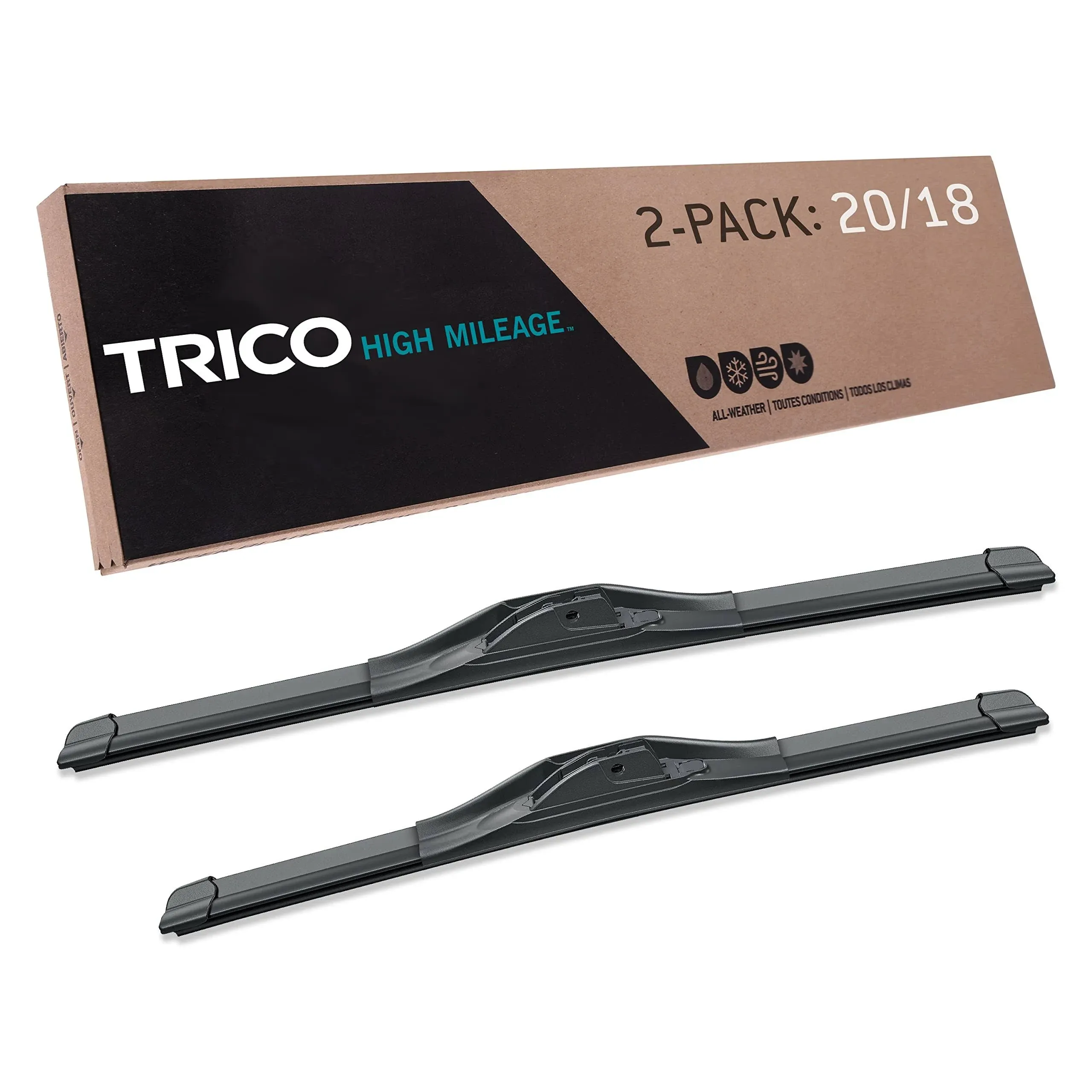 TRICO Solutions High Mileage 20 &amp; 18 Inch Pack of 2 Fits Ford, Honda (56-2018)