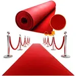 Sidneez 2.2 x 16.4 Foot Red Carpet Runner for Party - Triple Thickness 500 GSM - Extra-Thick Non-Slip Felt Rug Party Decorations - Wedding Ceremony