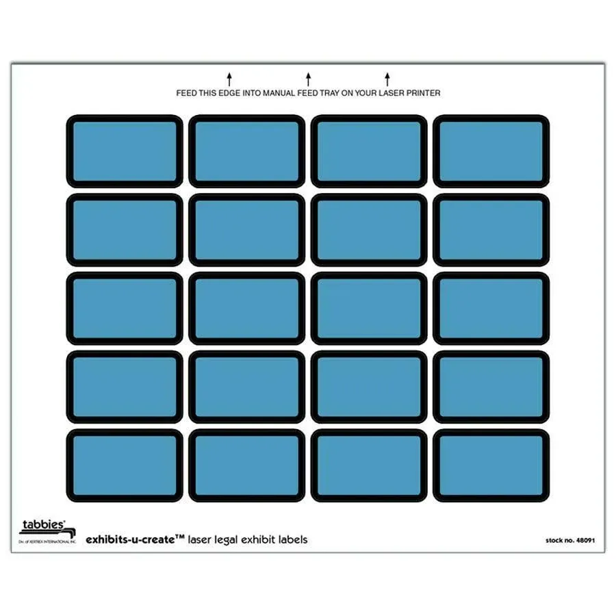 Tabbies U-Create Exhibit Labels, Blue