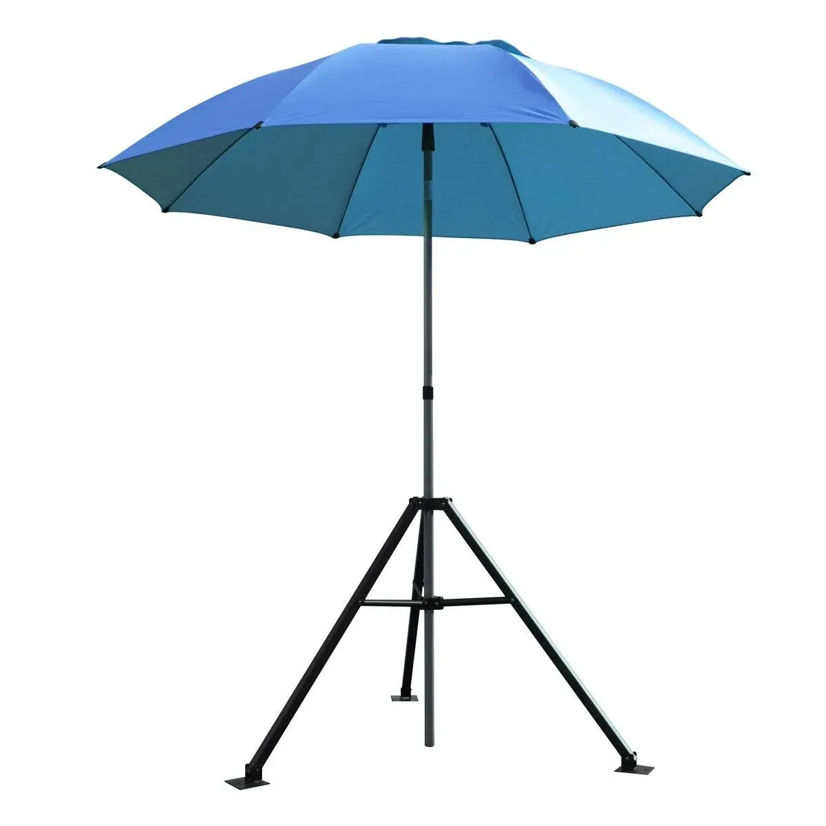 Black Stallion UB250 Core Flame-Resistant Industrial Umbrella, Blue & Tripod ...