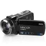 Minolta MN100HDZ Full HD 36x Digital Zoom Video Camcorder with Rechargeable Battery, BLACK.