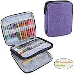 Teamoy Organizer Case for Interchangeable Circular Knitting Needles, Crochet hooks and Knitting Accessories, Keep All in Place and Easy to Carry, Purple (No Accessories Included)