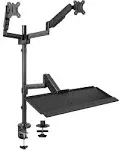 VIVO Sit-Stand Dual Monitor Workstation