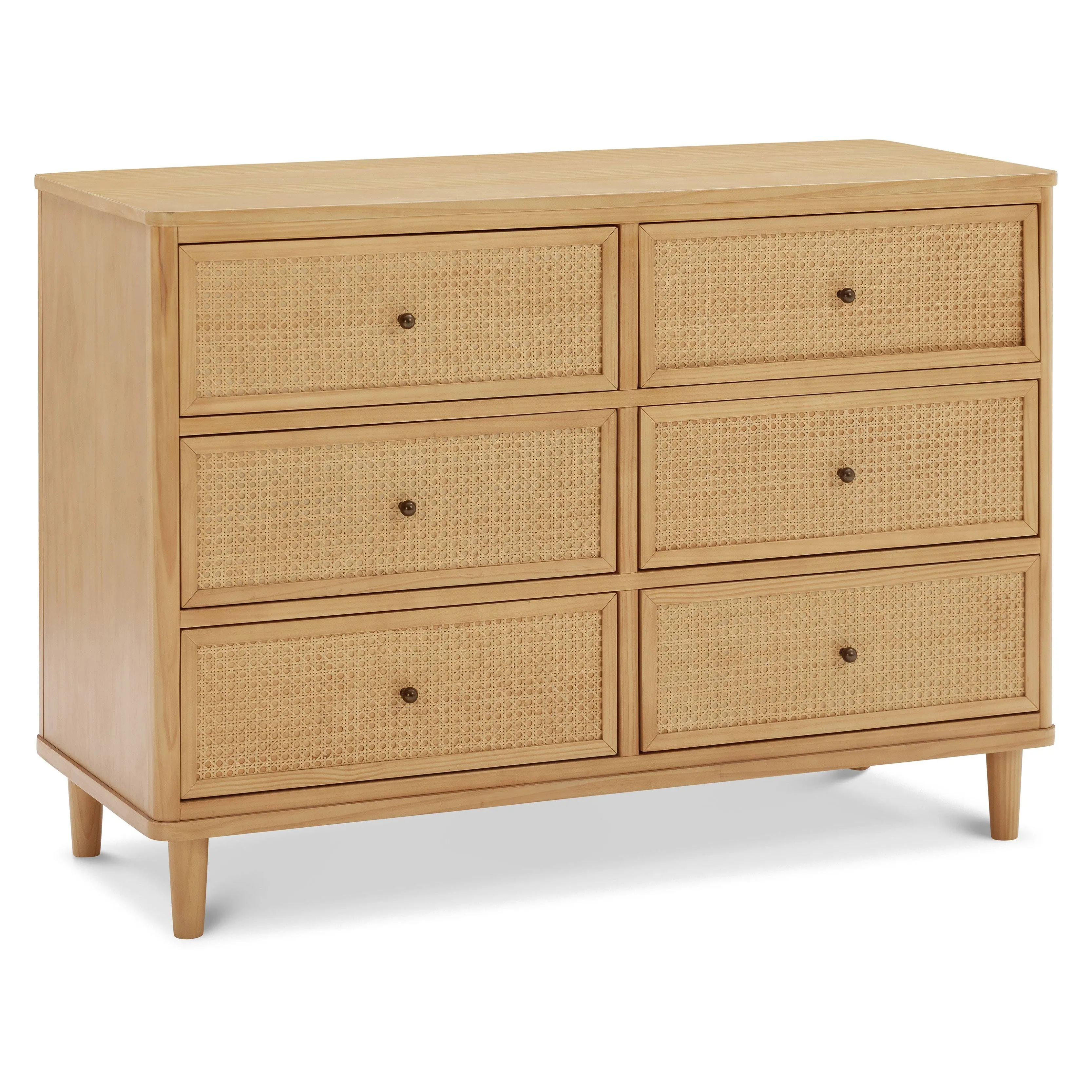 Namesake Marin 6 Drawer Dresser with Cane, Honey/Honey Cane