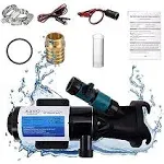 12V RV Portable Macerator Waste Pump for Sewage, 12GPM Quick-Release Self-Priming Macerator Pump for RV, Sewage Pump with Garden Hose Discharge Port, Water Pump Kit for Boat Marine RV Camper