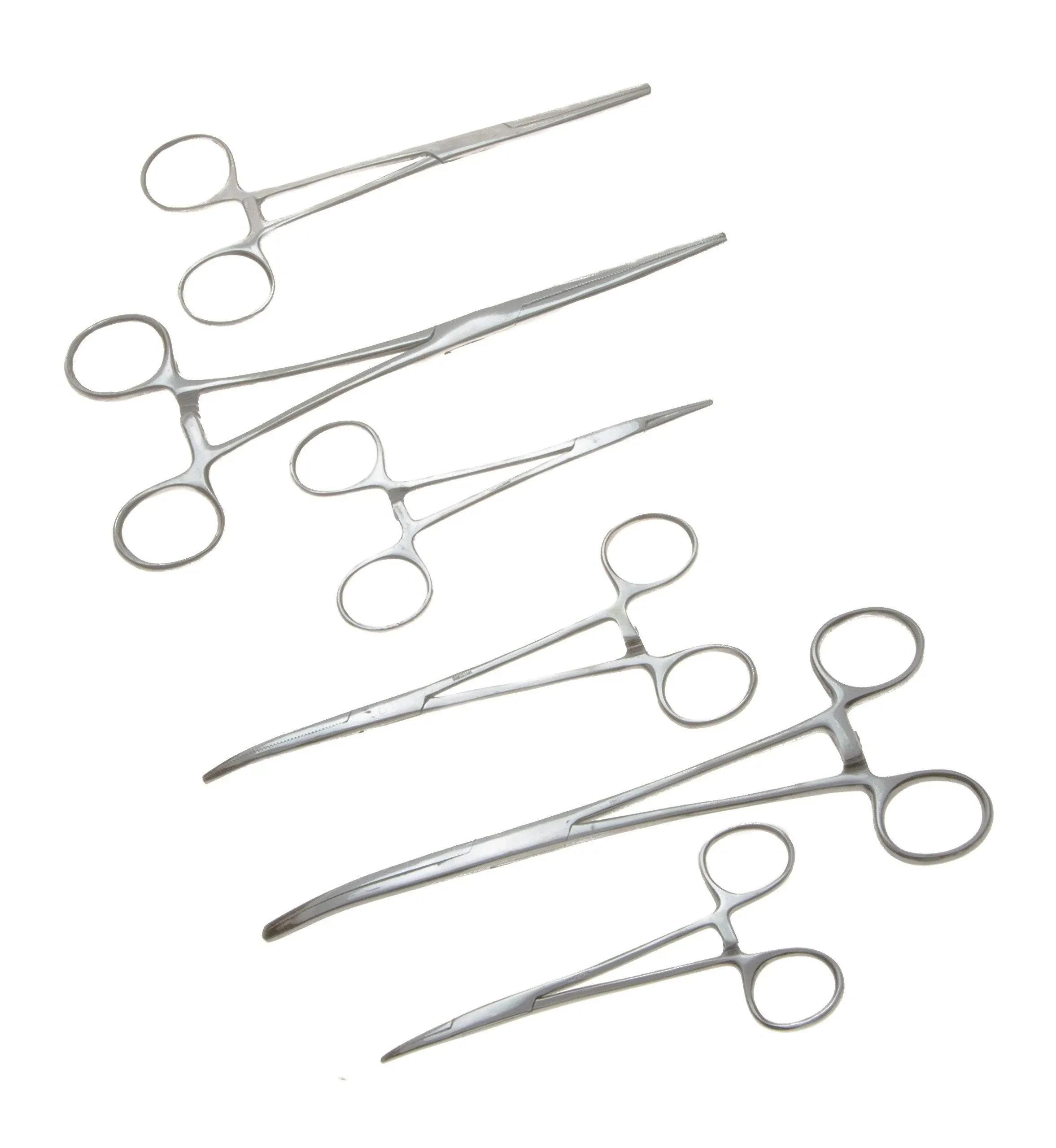 SE Ultimate 6-Piece Hemostat Set - Stainless Steel, Straight and Curved Forceps for Crafts, Fishing Lines, Sewing, Doll Making, Hobbies - HEMO-SET-6