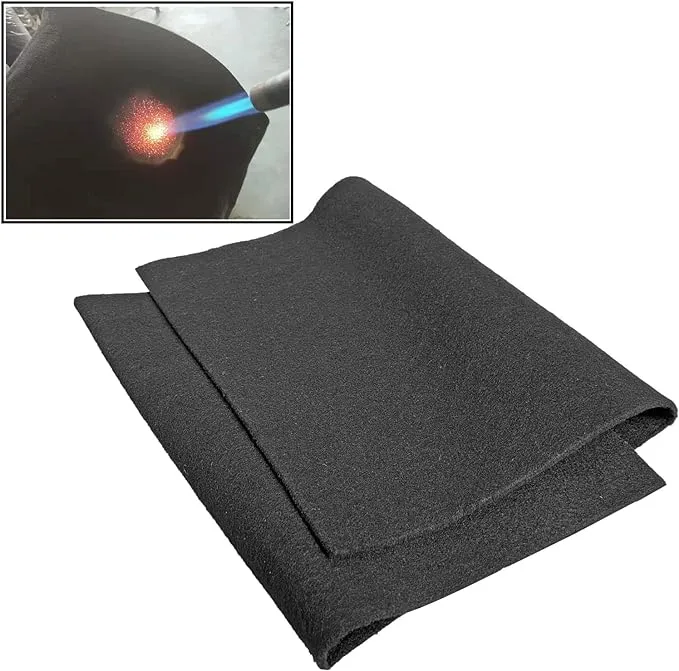 Welding Blanket Fireproof Tarp Heat Resistant Material Up to 1800°F Flame Retardant Fabric Carbon Felt for Grill Stove Pit Soldering Welders Plumbers (1, 12x27 inches)