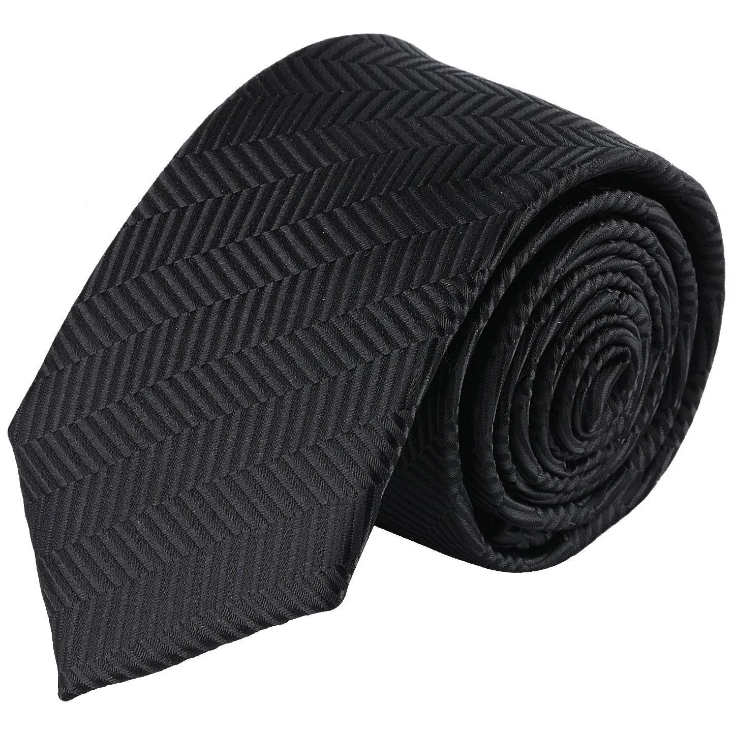 Jacob Alexander Boys Tone on Tone Herringbone Neck Tie - Black, Boy's, Size: One Size