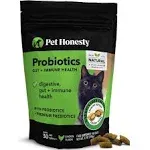 Pet Honesty Cat Probiotics Gut + Immune Health Chews - Cat Vitamins Supports Gut Health, Immunity Health, Cat Digestive Support, Healthy Digestion + Cat Constipation Relief - Chicken (30-Day Supply)