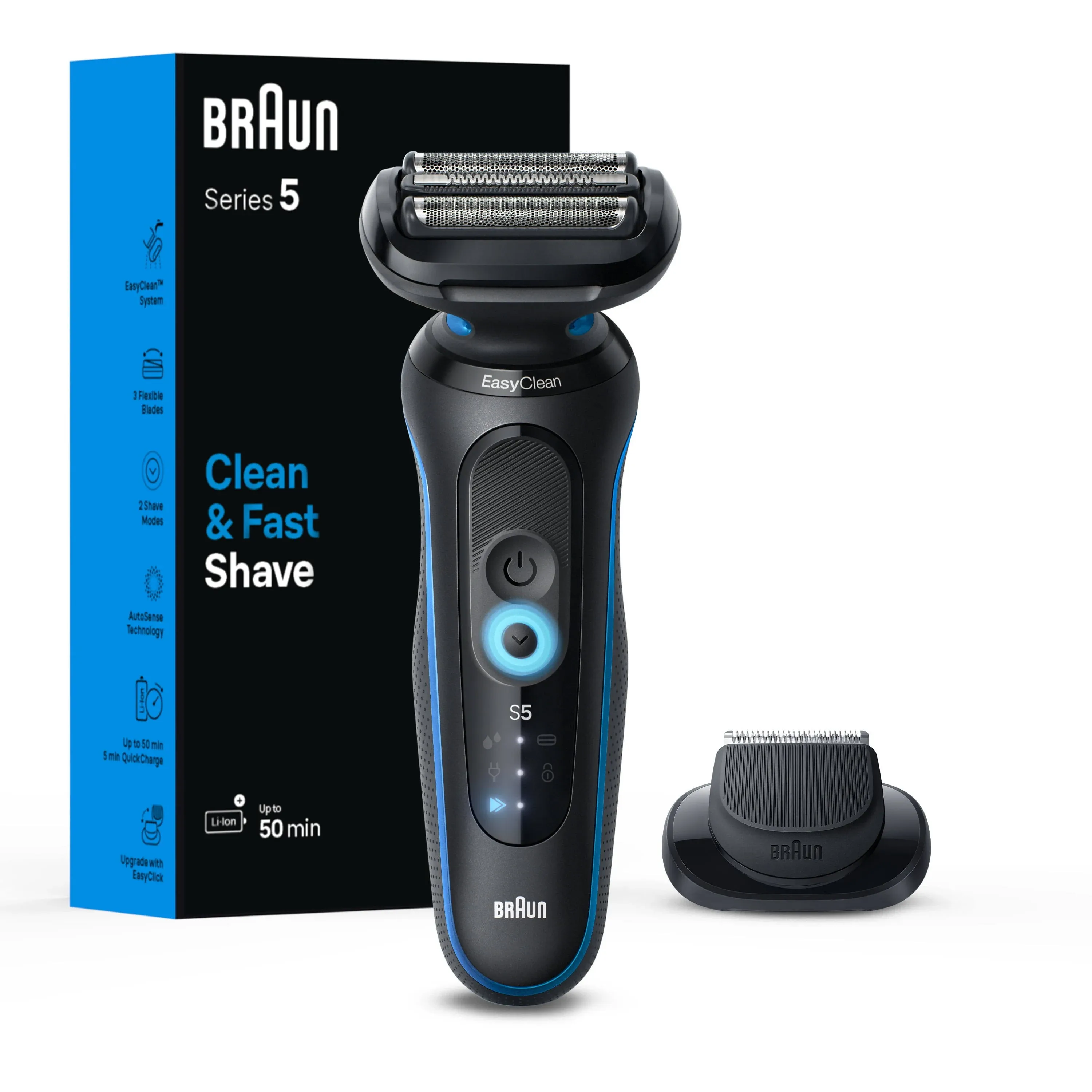 New Braun Series 5 5118s Wet &amp; Dry Shaver With Turbo Mode, Foil Shaver &amp; Trimmer