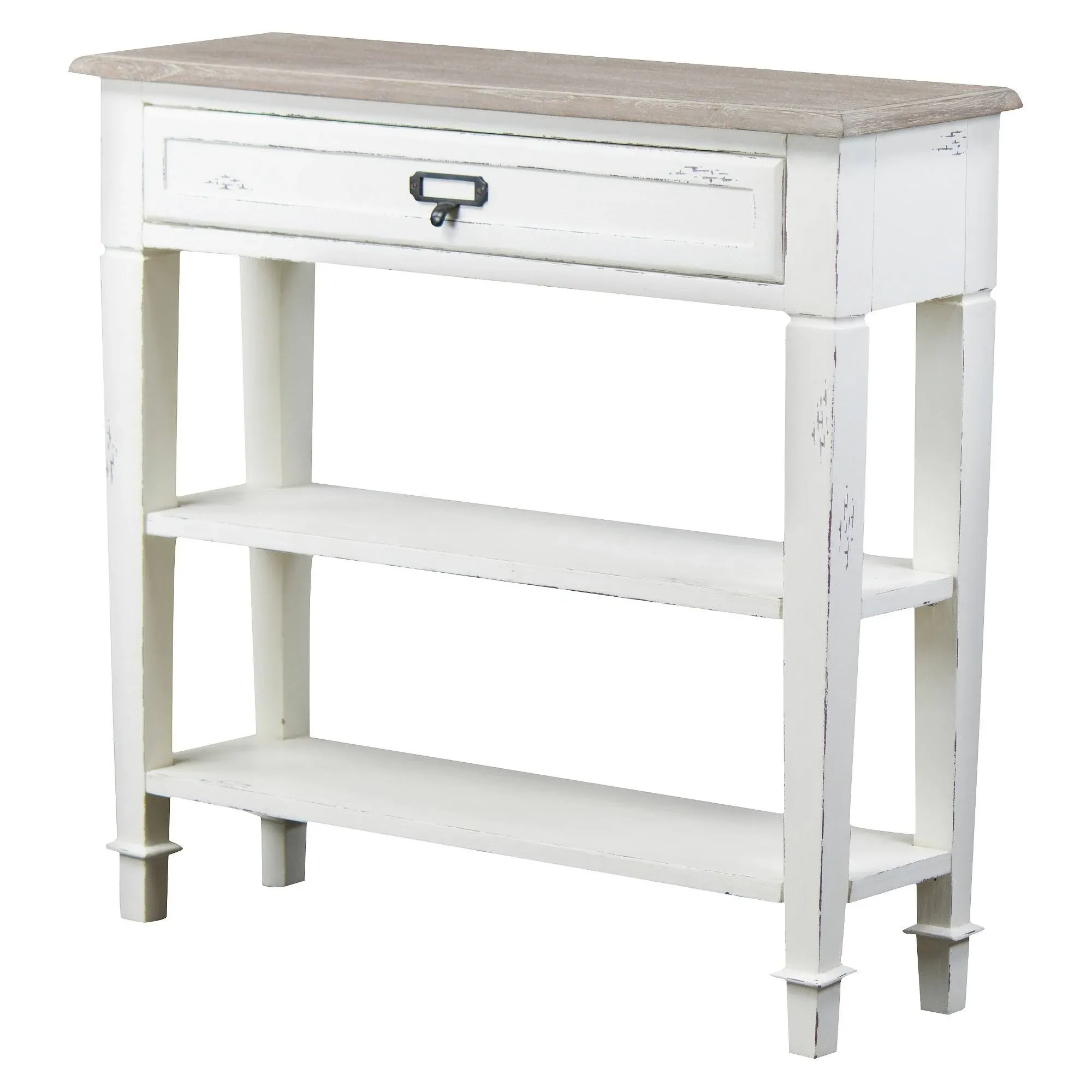 Baxton Studio Dauphine 31.5-inch W x 10-inch D Console Table, White and Light Brown (111-6028-HiT)