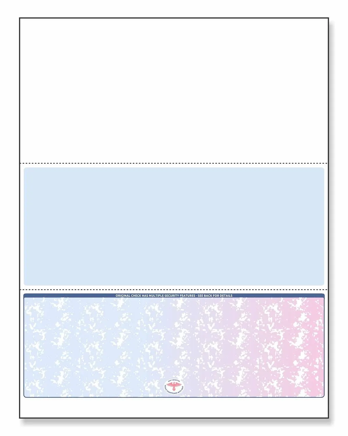 NextDayLabels - Blank Check Stock for Laser/Ink-Jet, 8-1/2 x 11" 24# lb, 500 Sheets Per Pack (Red-Blue Prismatic Bottom)