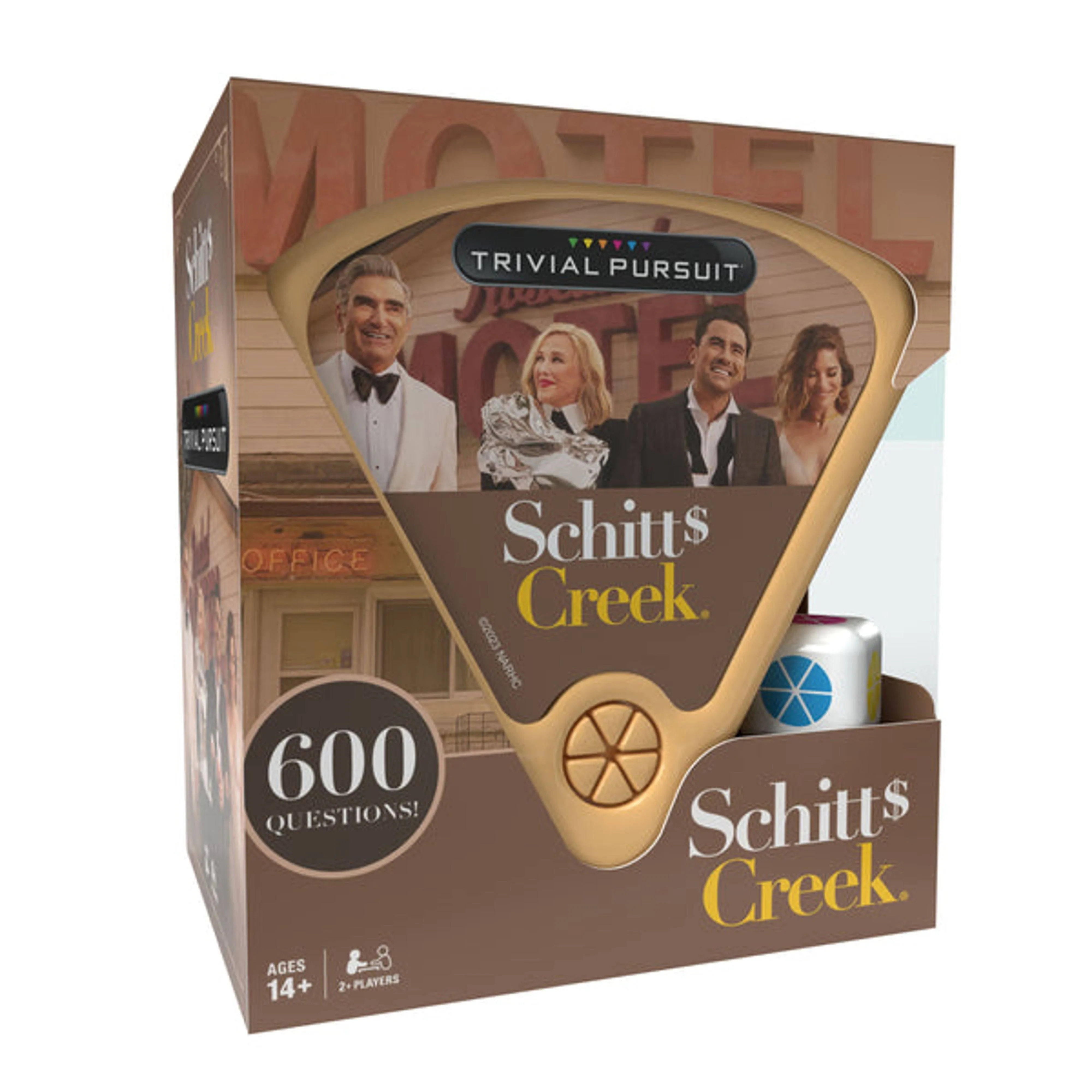 USAOPOLY Trivial Pursuit Schitt's Creek Edition | Trivia Game Questions from Schitt's Creek | 600 Questions & Die in Travel Container | Officially Licensed Schitt's Creek Game