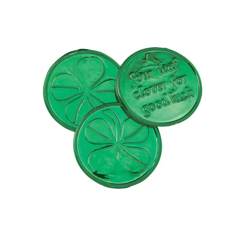 Four-Leaf Clover Good Luck Coins, Toys, 144 Pieces