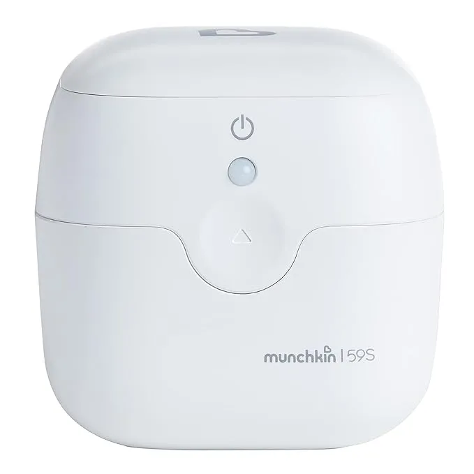 Munchkin Portable UV Sterilizer and Sanitizer Box, Eliminates 99.99% of Germs in 59 Seconds, Mini UV-C Cleaner for Pacifiers and More, White